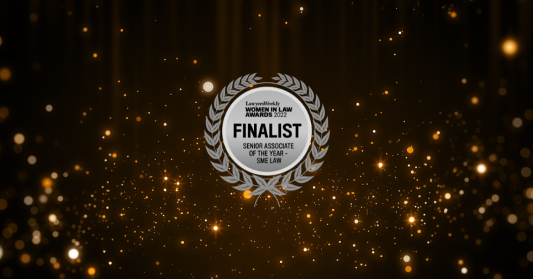 Honoured to be a Lawyers Weekly Women in Law Award Finalist